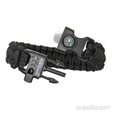 A2S Protection Paracord Bracelet K2-Peak - Survival Gear Kit with Embedded Compass, Fire Starter, Emergency Knife & Whistle Black / Black 9